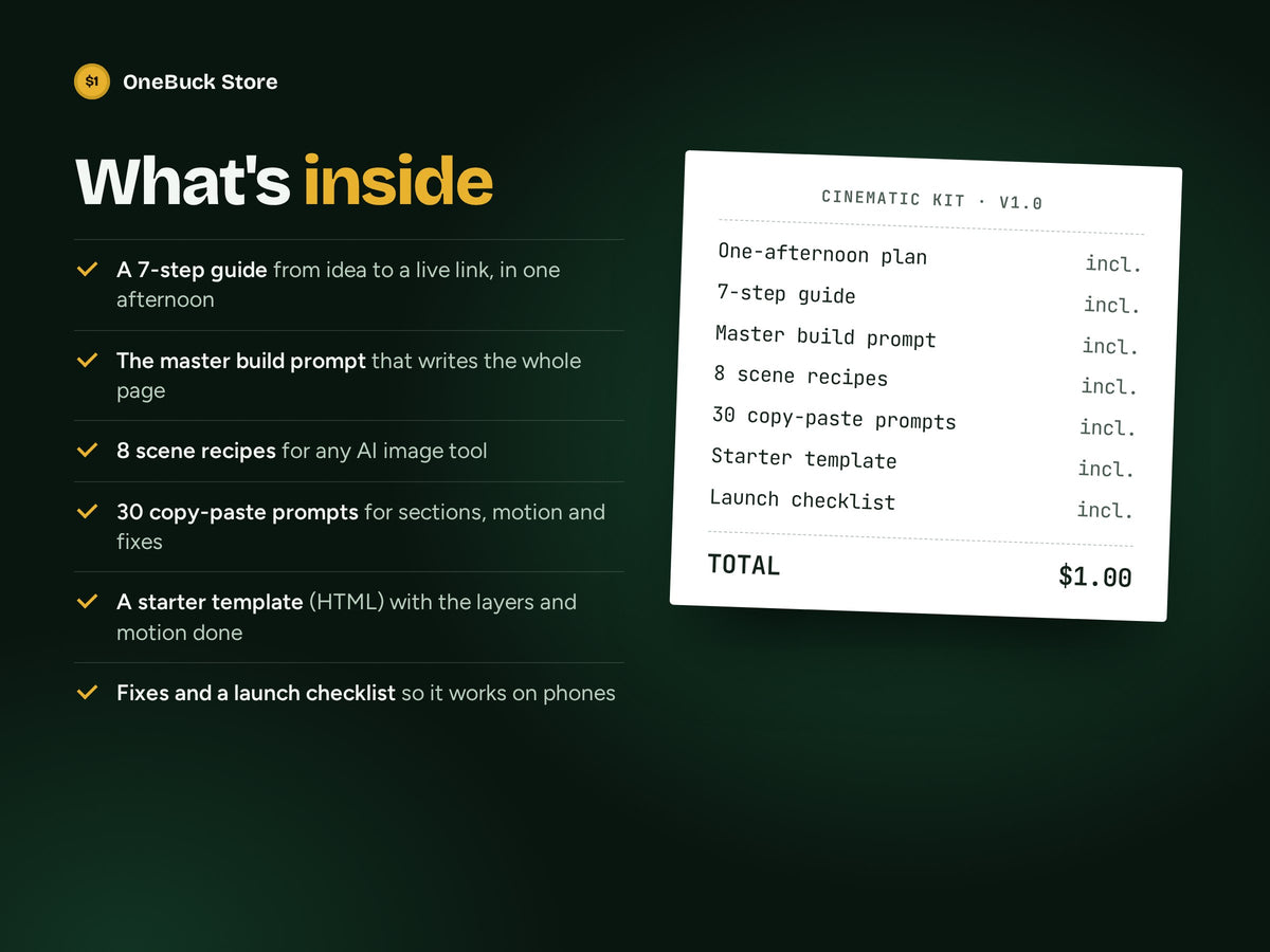 What's inside the Cinematic Website Kit